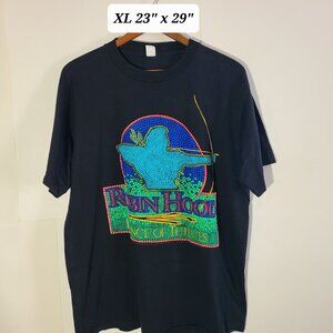 Vintage 1991 Robin Hood Prince of Thieves Puff Print Black XL Promo T-Shirt USA